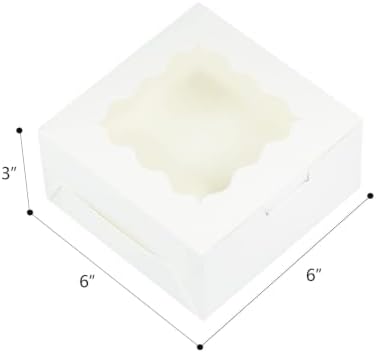 Bakepacker Cookie Boxes With Window, White, 6x6x3 inches, 100pcs - Image 4