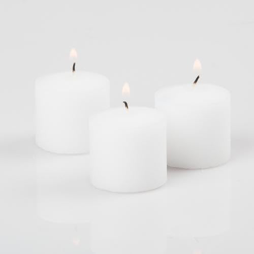 Set of 72 Richland Votive Candles White Unscented and 72 Clear Glass Eastland Votive Holders - Image 3