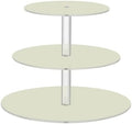 J JOYSAY Beige Pattern Acrylic Cupcake Stand 3 Tier Dessert Table Display Set Clear Cake Stands for Wedding Party Baby Shower Decorations Easy Assembly Donut Tower by J+JOYSAY