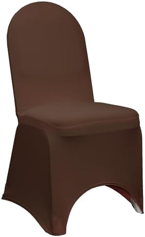 YOUR CHAIR COVERS - 50 Pack Stretch Spandex Banquet Chair Cover - Chocolate Brown, Wedding Slip, Premium Quality by YourChairCovers