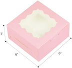 Bakepacker Pink Cookie Boxes With Window 6x6x3 inches 100pcs - Image 6