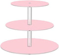 J JOYSAY Pink Print Acrylic Cupcake Stand 3 Tier Dessert Table Display Set Clear Cake Stands for Baby Shower Wedding Party Decorations Easy Assembly Macaron Tower by J+JOYSAY