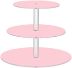 J JOYSAY Pink Print Acrylic Cupcake Stand 3 Tier Dessert Table Display Set Clear Cake Stands for Baby Shower Wedding Party Decorations Easy Assembly Macaron Tower by J+JOYSAY