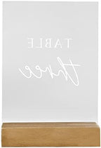 Hanna Roberts Modern Table Number Acrylic Signs with Wood Stand for Wedding Reception, Restaurant, Event Party, 3.9" x 1.5" x 5.8" (Set of 10, 1-10) - Image 3