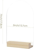 20 Pack Frosted Acrylic Arch Sign with Wood Stand- 5x7 Inch Blank Arch Acrylic Sheets with 4 Inch Wood Base, DIY Frosted Arch Sign Blank for Wedding Table Numbers - Image 2