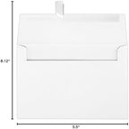 LUXPaper A8 Invitation Envelopes | Peel & Press | 5 1/2" x 8 1/8" | Bright White | 24lb. Text | 250 Qty - Image 3