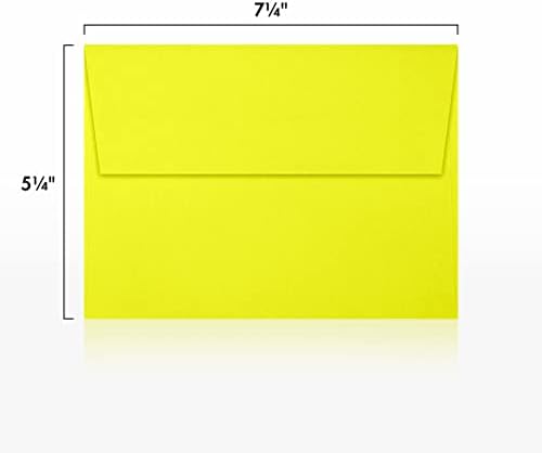 LUXPAPER A7 Invitation Envelopes for 5 x 7 Cards in 80 lb. Citrus, Printable Envelopes for Invitations, w/Peel and Press Seal, 250 Pack, Envelope Size 5 1/4 x 7 1/4 (Yellow-Green) - Image 3