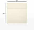 LUXPaper Square Invitation Envelopes | Peel & Press | 6 1/4" x 6 1/4" | Natural | 70lb. Text | 250 Qty - Image 3