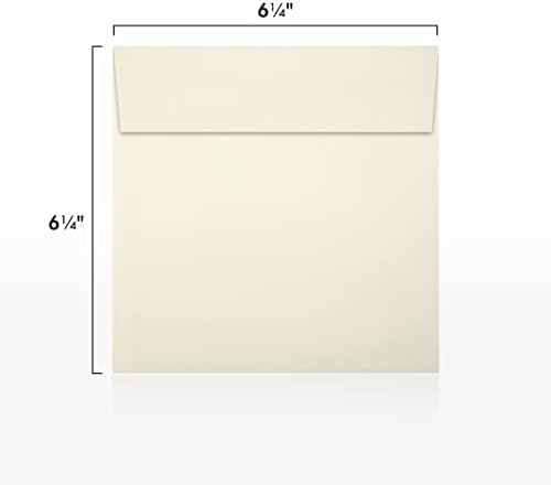 LUXPaper Square Invitation Envelopes | Peel & Press | 6 1/4" x 6 1/4" | Natural | 70lb. Text | 250 Qty - Image 3