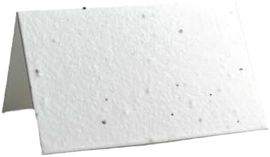 Of The Earth Handmade Paper - Wildflower Seed Paper Folding Escort Card - Place Card/Name Card/Gift Card - 3.5" x 4" - Set of 24 (10s White Seed) by OfTheEarth