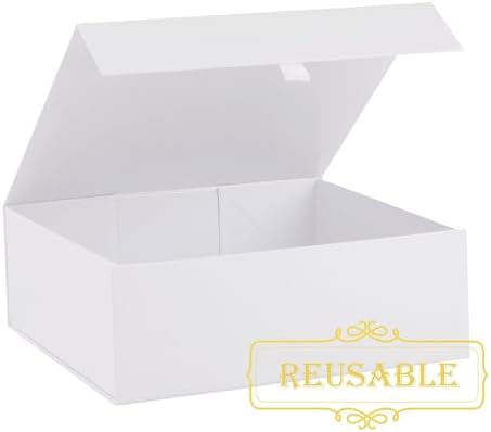 5 Pcs White Gift Box Large 13.5x11.8x4.7 Inches, White Gift Boxes for Presents with Magnetic Closure Lid, Luxury Gift Box Rectangle Collapsible Boxes for Gift Packaging - Image 2