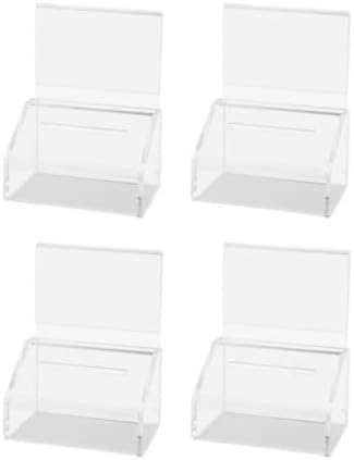 Marketing Holders 4 Pack 5" x 7" Coin Donation Container with Header Sign Holder Charity Fundraising Collection Tip Clear Acrylic Countertop Raffle Bin by MarketingHolders