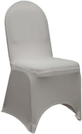 YOUR CHAIR COVERS - 100 Pack Stretch Spandex Banquet Chair Covers - Gray, Wedding Slip Covers, Premium Quality Chair Cover by YourChairCovers
