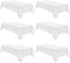 VidaFete Classic Series 6 Pack 60x120inch White Rectangle Tablecloth by VidaFete