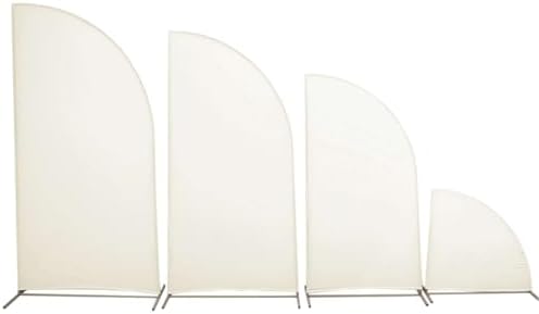 Efavormart Set of 4 Ivory Spandex Half Moon Arch Covers, Custom Fit Chiara Backdrop Slipcovers 2.5ft-7ft for Classic Tiered Wedding Altars and Formal Staging - Image 6
