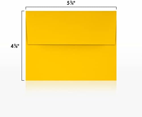 LUXPaper A2 Invitation Envelopes | Peel & Press | 4 3/8" x 5 3/4" | Sunflower Yellow | 80lb. Text | 250 Qty - Image 3