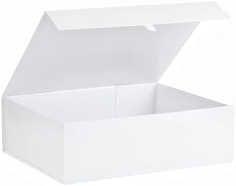 Extra Large White Gift Box 19x16x6 Inches,Gift Boxs for Presents with Lid Magnetic Closure Collapsible,Bridesmaid Proposal Box,Birthday, Christmas,for Clothes and Large Gifts by PLINJOY
