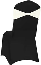MDS Pack of 200 Spandex Chair Sashes Bows Elastic Stretch Dining Chair Bands Ties Without Slider Buckle Universal fits for Wedding Baby Shower Birthday Party Banquet Event Decoration - Ivory - Image 5