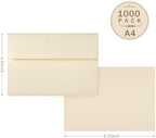 1000 PCS Geofun A4 Cream Invitation Envelopes, 4.25 x 6.25 Inches - Image 2