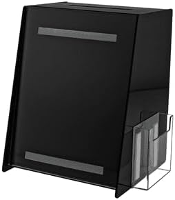 Marketing Holders 2 Pack Acrylic Donation Box with Lock Ballot Box Countertop Comment Bin Black Plastic 8.75” x 8.5" x 11.5" with 8.5" x 11" Slide in Sign Holder and 4" Pocket on the Side - Image 2