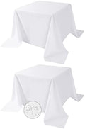 Fokitut 2 Pack Waterproof Square Tablecloth, 90x90 Inch, Stain Resistant and Wrinkle Polyester Table Cloth, Fabric Table Cover for Kitchen Dining, Wedding, Party, Holiday Dinner-White by BalsaCircle