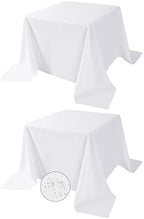 Fokitut 2 Pack Waterproof Square Tablecloth, 90x90 Inch, Stain Resistant and Wrinkle Polyester Table Cloth, Fabric Table Cover for Kitchen Dining, Wedding, Party, Holiday Dinner-White by BalsaCircle