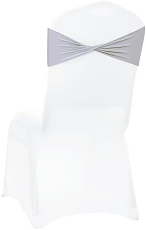 MDS Pack of 75 Spandex Chair Sashes Without Slider Buckles – Light Silver - Image 5