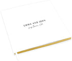 Andaz Press Personalized Wedding Guestbook with Gold Accents, Minimal Font White Guest Sign in Guest Registry 120 Pages 8.5 X 8.5 Memories Book for DIY, Scrapbook, Photo Album by AndazPress