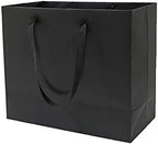 HUAPRINT Large Black Gift Bags with Handles, 30 Pack, 13x5x10 IN by HUAPRINT