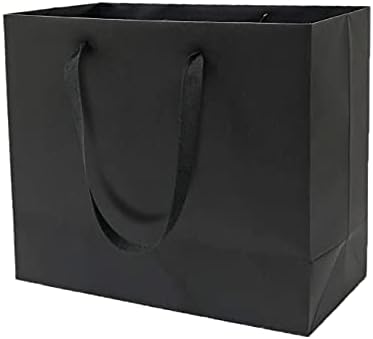 HUAPRINT Large Black Gift Bags with Handles, 30 Pack, 13x5x10 IN by HUAPRINT