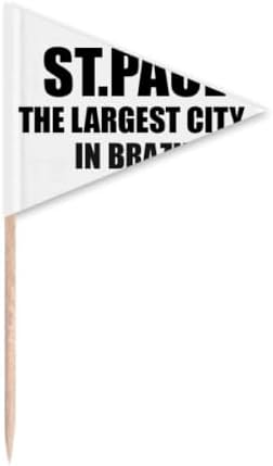 ST.Paul The Largest City In Brazil Toothpick Triangle Cupcake Toppers Flag by DIYthinker