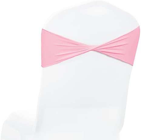 MDS Pack of 125 Spandex Chair Sashes Without Slider Buckles – Pink by MDS