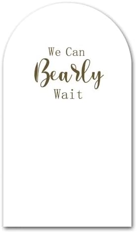 White Arch Stretchy Fabric Covers for Baby Shower We Can Bearly Wait Theme Arched Stand Cover Birthday Party Decoration Favors Props (2.2x5FT) - Image 2
