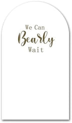 White Arch Stretchy Fabric Covers for Baby Shower We Can Bearly Wait Theme Arched Stand Cover Birthday Party Decoration Favors Props (3.3x6.6FT) - Image 2