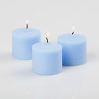 Set of 72 Richland Votive Candles Light Blue Unscented and 72 Clear Glass Eastland Votive Holders - Image 3
