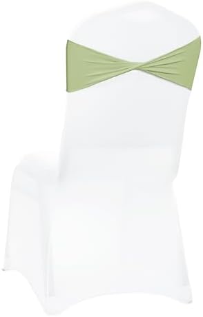 MDS Pack of 125 Spandex Chair Sashes Without Slider Buckles – Sage Green - Image 5