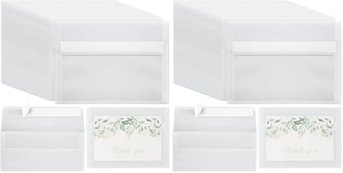 Sabary 50 Pcs Self AdhesiveVellum Envelopes Clear Envelopes, 4.7 x 6.5 Inch by Sabary