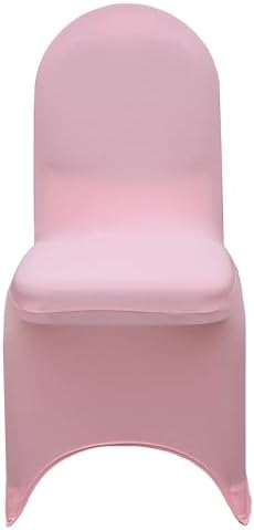 YOUR CHAIR COVERS - 6 Pack Stretch Spandex Banquet Chair Covers - Pink, Wedding Slip Covers, Premium Quality Chair Cover - Image 3