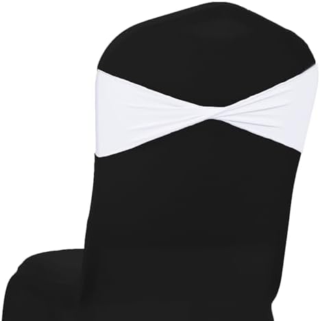 MDS Pack of 150 Spandex Chair Sashes Without Slider Buckles – White by MDS