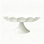 3 Pcs White Metal Cupcake Stand Scalloped Edge Dessert Display Tray - Image 6