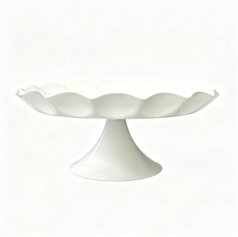 3 Pcs White Metal Cupcake Stand Scalloped Edge Dessert Display Tray - Image 6