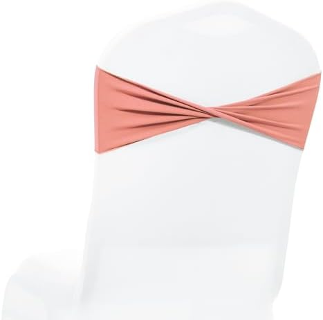 MDS Pack of 75 Spandex Chair Sashes Without Slider Buckles – Coral Peach by MDS