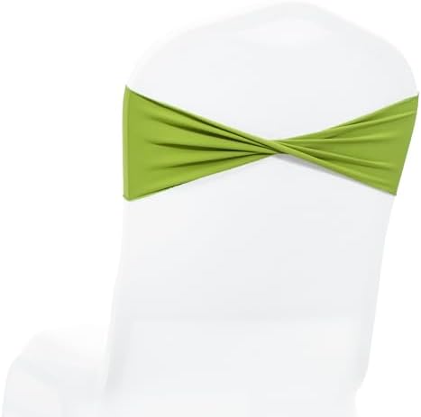 MDS Pack of 50 Spandex Chair Sashes Without Slider Buckles – Apple Green by MDS