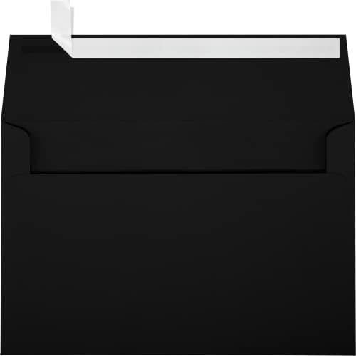 LUXPaper A9 Invitation Envelopes | Peel & Press | 5 3/4" x 8 3/4" | Midnight Black | 80lb. Text | 1,000 Qty by LUXPaper