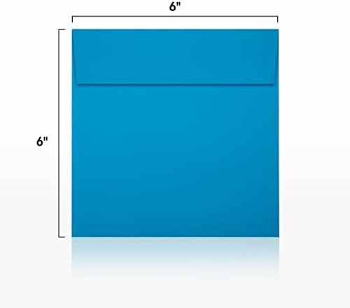LUXPaper Square Invitation Envelopes | Peel & Press | 6" x 6" | Pool Blue | 80lb. Text | 250 Qty - Image 3