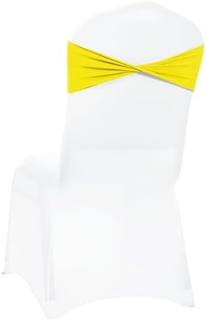 MDS Pack of 25 Spandex Chair Sashes Without Slider Buckles – Yellow - Image 5
