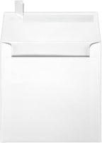 LUXPaper Square Invitation Envelopes | Peel & Press | 6 1/4" x 6 1/4" | White Linen | 80lb. Text | 250 Qty by Envelopes.com