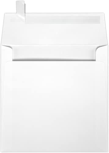 LUXPaper Square Invitation Envelopes | Peel & Press | 6 1/4" x 6 1/4" | White Linen | 80lb. Text | 250 Qty by Envelopes.com