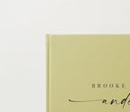 Personalized Guest Book - 11.5" x 8.5" Custom Bride & Groom Names with Bookmark and Hard Cover 140 GSM Blank Pages, for Weddings Guest Book, Engagements, Birthdays, Special Events, Sage - Image 3