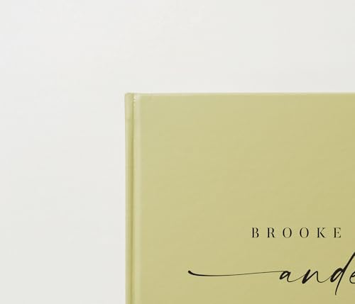Personalized Guest Book - 11.5" x 8.5" Custom Bride & Groom Names with Bookmark and Hard Cover 140 GSM Blank Pages, for Weddings Guest Book, Engagements, Birthdays, Special Events, Sage - Image 3